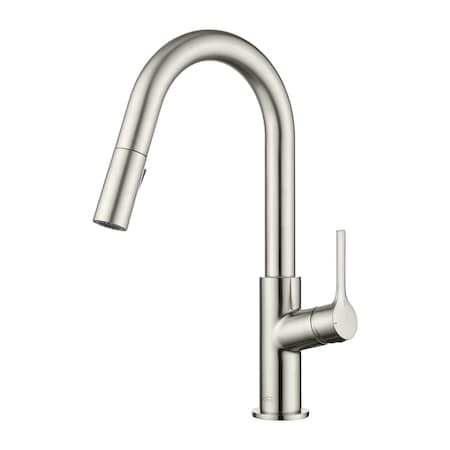 Kibi Fusion Single Handle Pull Down Kitchen & Bar Sink Faucet - Brushed Nickel KKF2017BN